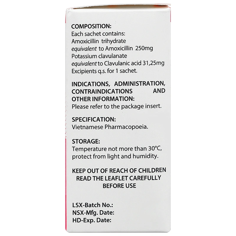 Aumoxka Mebi 250mg/31,25mg điều trị nhiễm khuẩn (10 gói x 1g) - 3